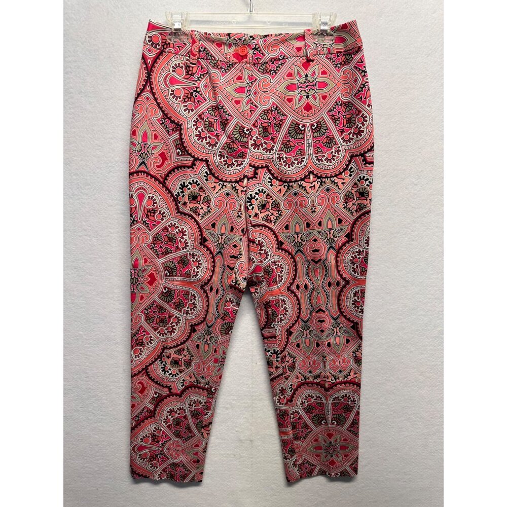 East 5th Womens Paisley Patterned Tapered Pants Size 8 Cotton/Polyester Blend